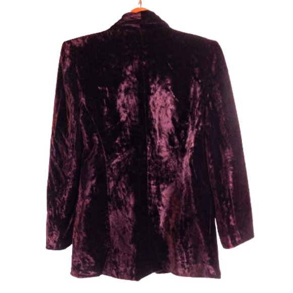 Vintage Cache Merlot Crushed Velvet Belted Jacket - Picture 2 of 6